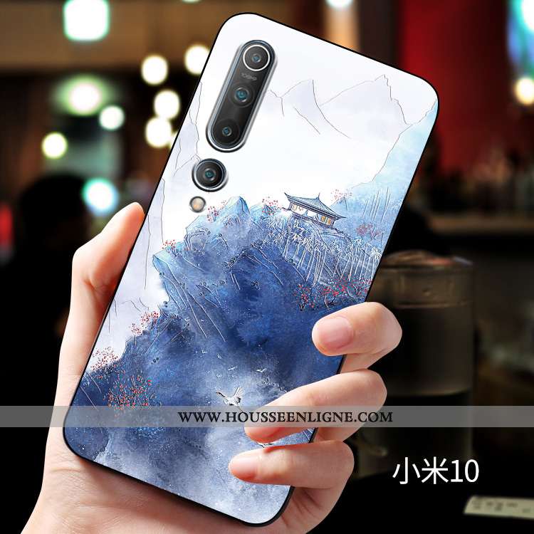 Étui Xiaomi Mi 10 Gaufrage Tendance Téléphone Portable Personnalisé Personnalité Délavé En Daim Inca