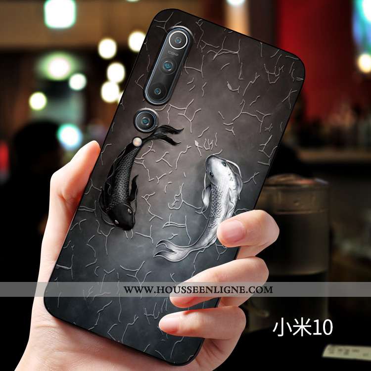 Étui Xiaomi Mi 10 Gaufrage Tendance Téléphone Portable Personnalisé Personnalité Délavé En Daim Inca