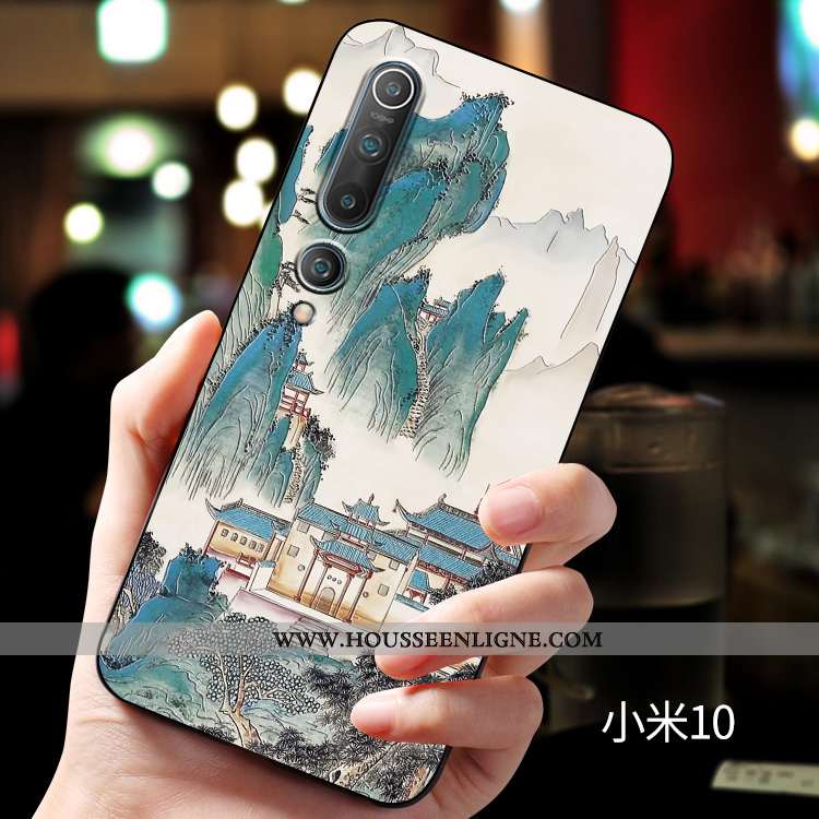 Étui Xiaomi Mi 10 Gaufrage Tendance Téléphone Portable Personnalisé Personnalité Délavé En Daim Inca