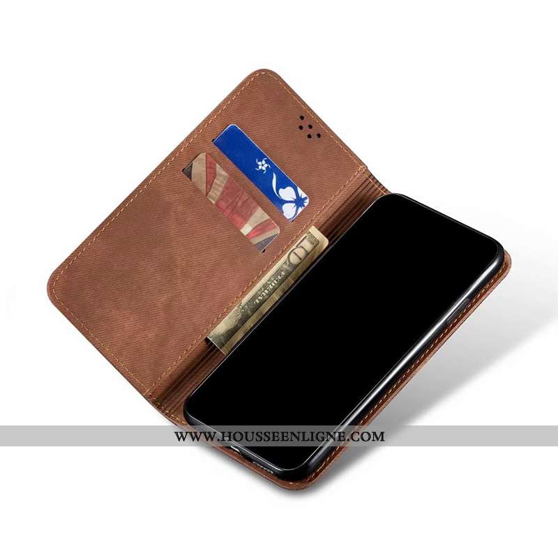 Étui Xiaomi Mi 10 Lite Cuir Protection Housse Tout Compris Carte Coque Business Marron