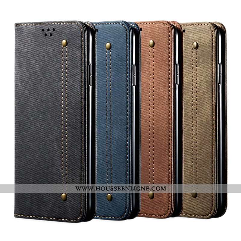 Étui Xiaomi Mi 10 Lite Cuir Protection Housse Tout Compris Carte Coque Business Marron