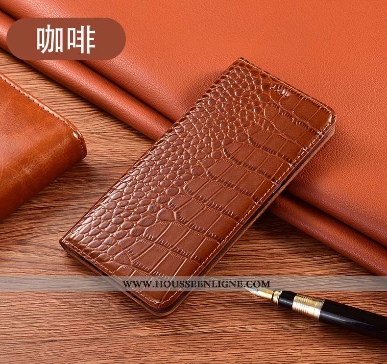 Étui Xiaomi Mi 10 Lite Cuir Véritable Protection Coque Jeunesse Housse Incassable Marron
