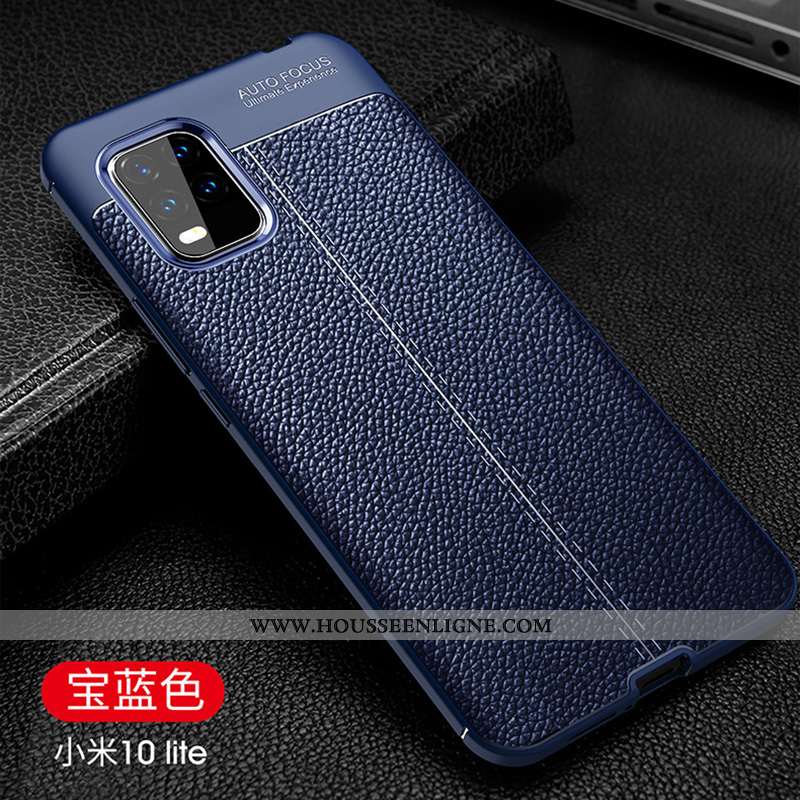 Étui Xiaomi Mi 10 Lite Fluide Doux Protection Refroidissement Business Jeunesse Luxe Bleu