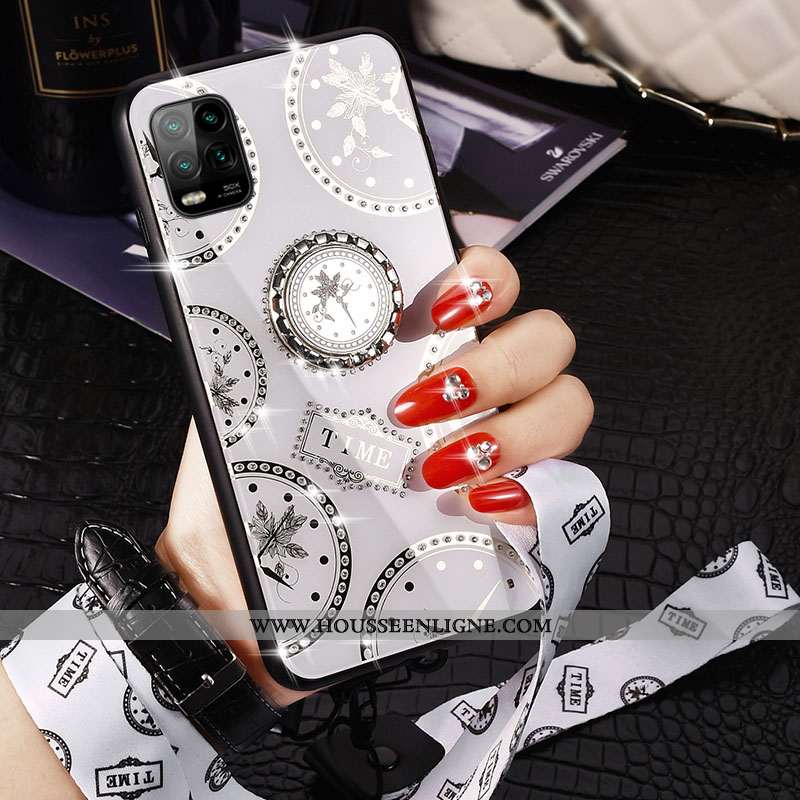 Étui Xiaomi Mi 10 Lite Personnalité Créatif Fluide Doux Silicone Tout Compris Luxe Argent
