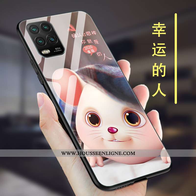 Étui Xiaomi Mi 10 Lite Protection Verre Coque Membrane Net Rouge Tout Compris Marron