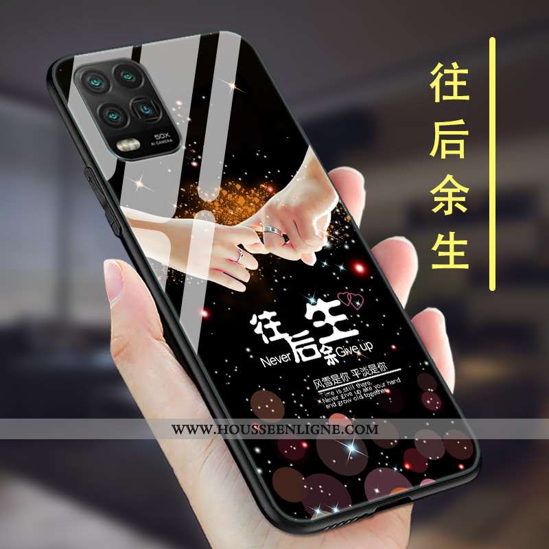 Étui Xiaomi Mi 10 Lite Protection Verre Coque Membrane Net Rouge Tout Compris Marron