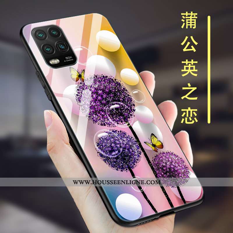 Étui Xiaomi Mi 10 Lite Protection Verre Coque Membrane Net Rouge Tout Compris Marron