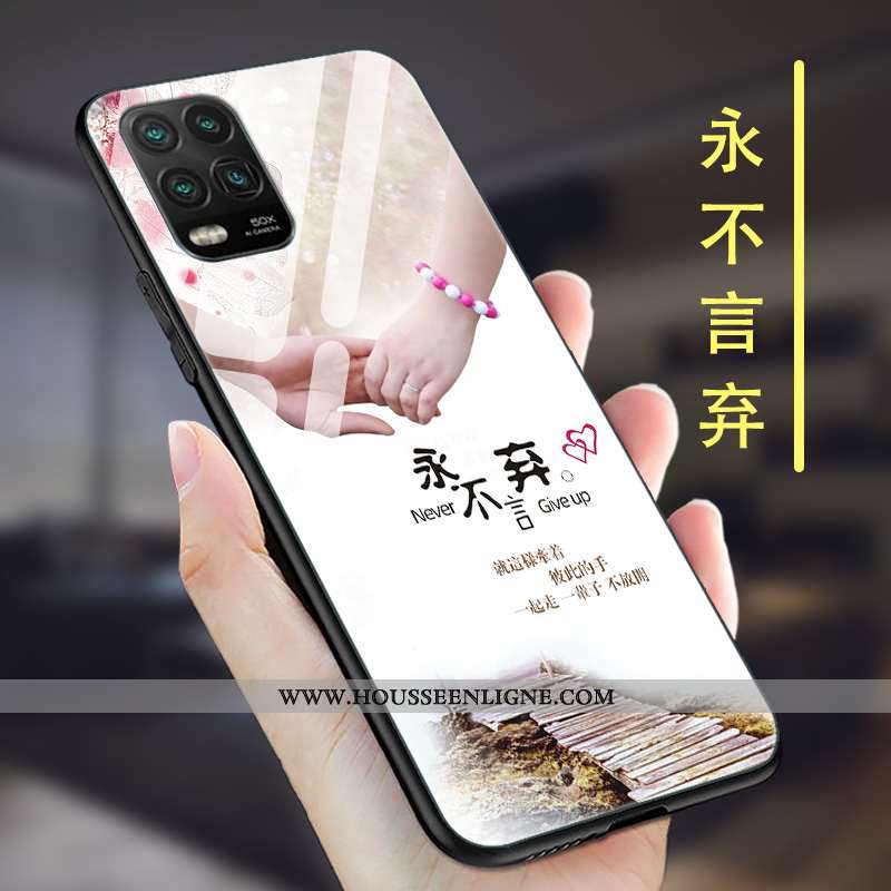 Étui Xiaomi Mi 10 Lite Protection Verre Coque Membrane Net Rouge Tout Compris Marron