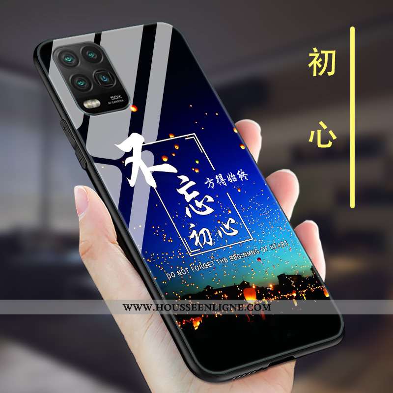 Étui Xiaomi Mi 10 Lite Protection Verre Coque Membrane Net Rouge Tout Compris Marron