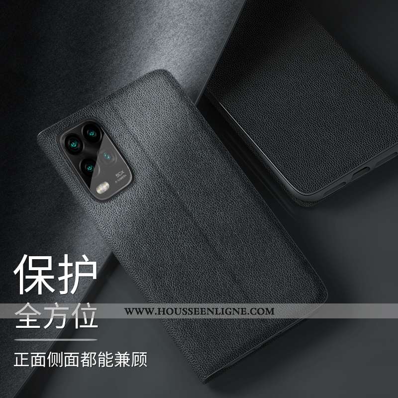 Étui Xiaomi Mi 10 Lite Silicone Protection Tendance Petit Fluide Doux Personnalité Cuir Noir