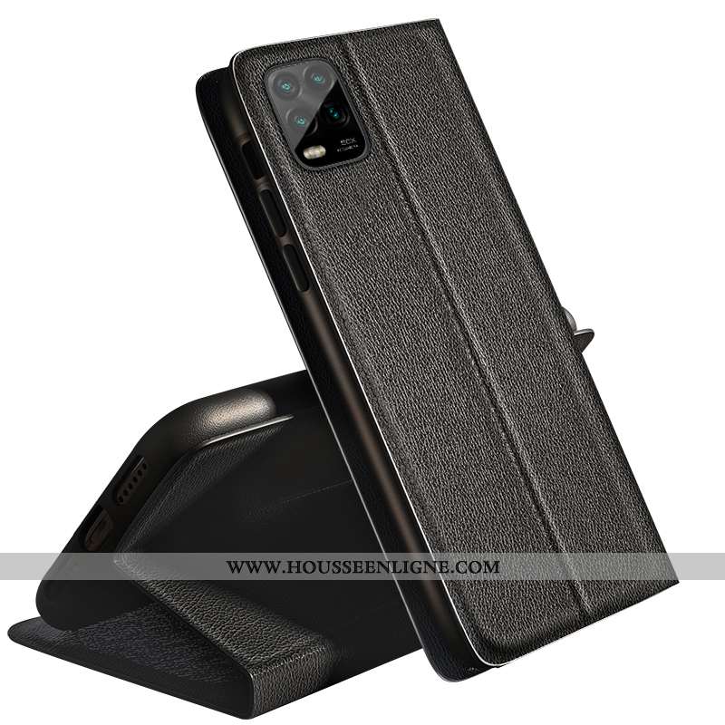 Étui Xiaomi Mi 10 Lite Silicone Protection Tendance Petit Fluide Doux Personnalité Cuir Noir
