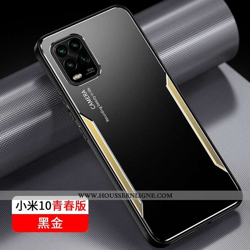 Étui Xiaomi Mi 10 Lite Ultra Légère Petit Tout Compris Métal Téléphone Portable Noir