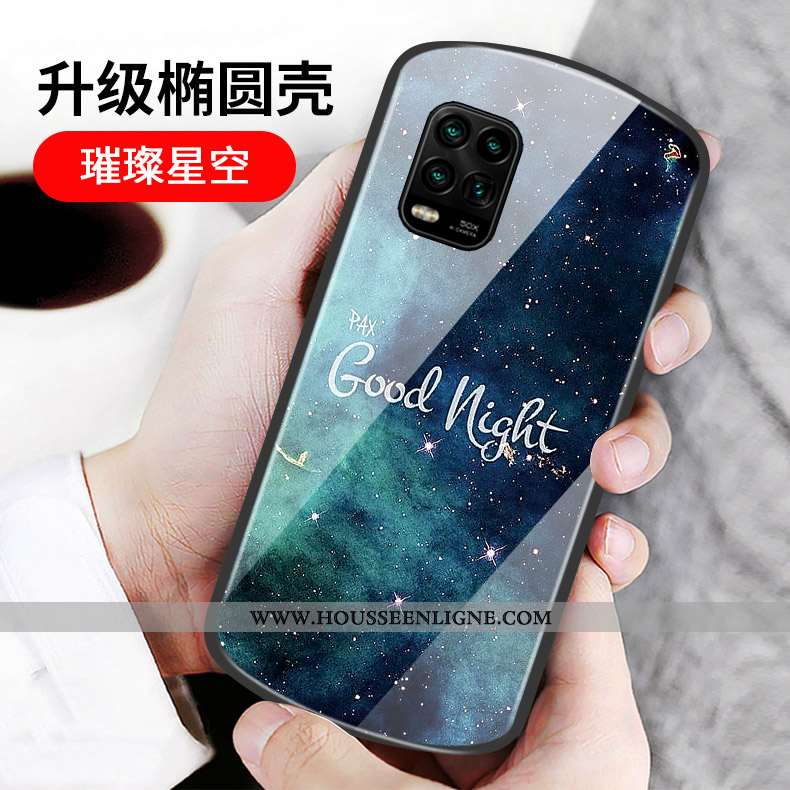 Étui Xiaomi Mi 10 Lite Verre Personnalité Cœur Incassable Rose Rond Téléphone Portable
