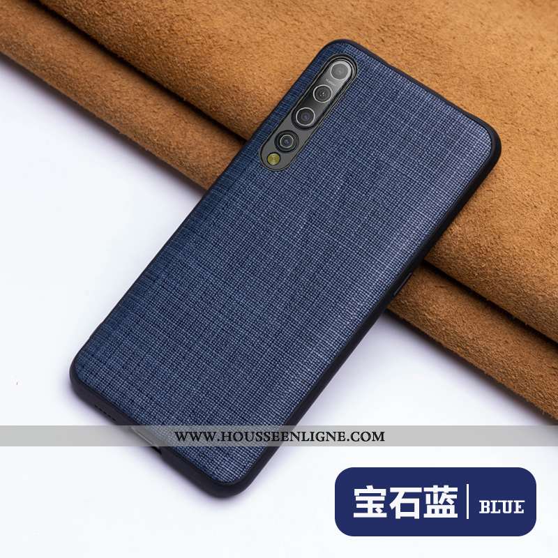 Étui Xiaomi Mi 10 Luxe Personnalité Business Créatif Difficile Ultra Coque Bleu Foncé
