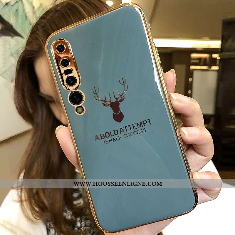 Étui Xiaomi Mi 10 Pro Légère Fluide Doux Personnalité Coque Vert Placage Gris Verte