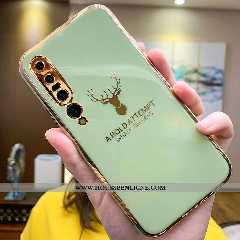 Étui Xiaomi Mi 10 Pro Légère Fluide Doux Personnalité Coque Vert Placage Gris Verte