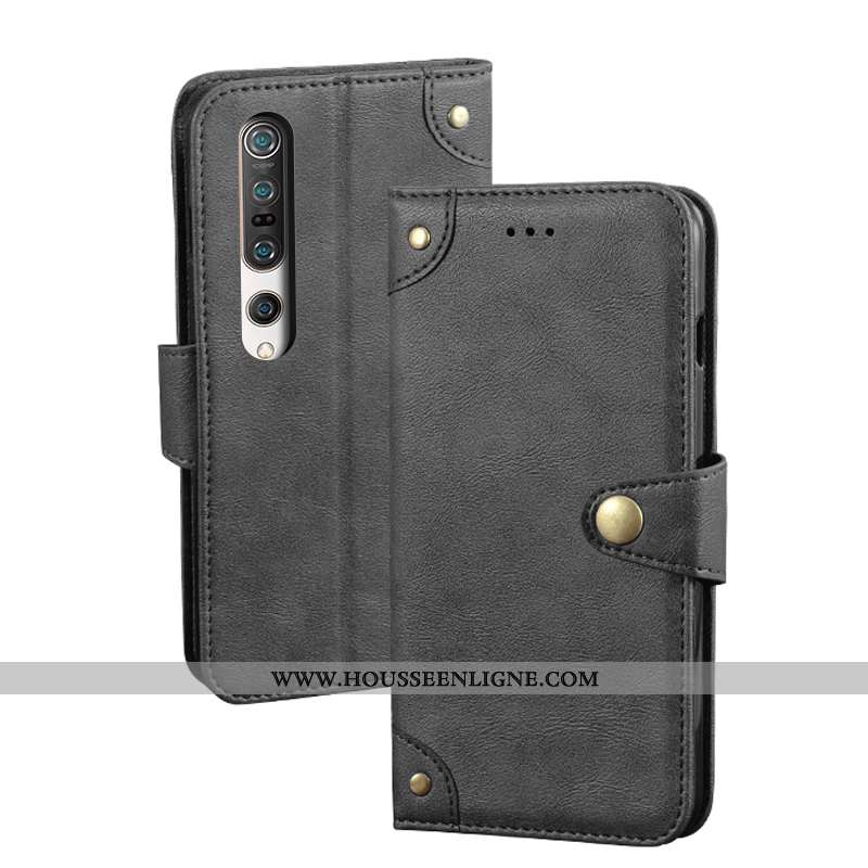 Étui Xiaomi Mi 10 Pro Personnalité Vintage Protection Petit Jeunesse Tendance Noir