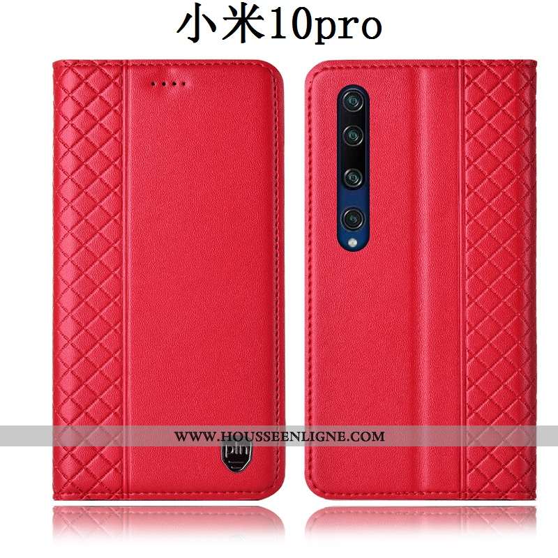 Étui Xiaomi Mi 10 Pro Protection Cuir Véritable Petit Housse Téléphone Portable Jeunesse Jaune