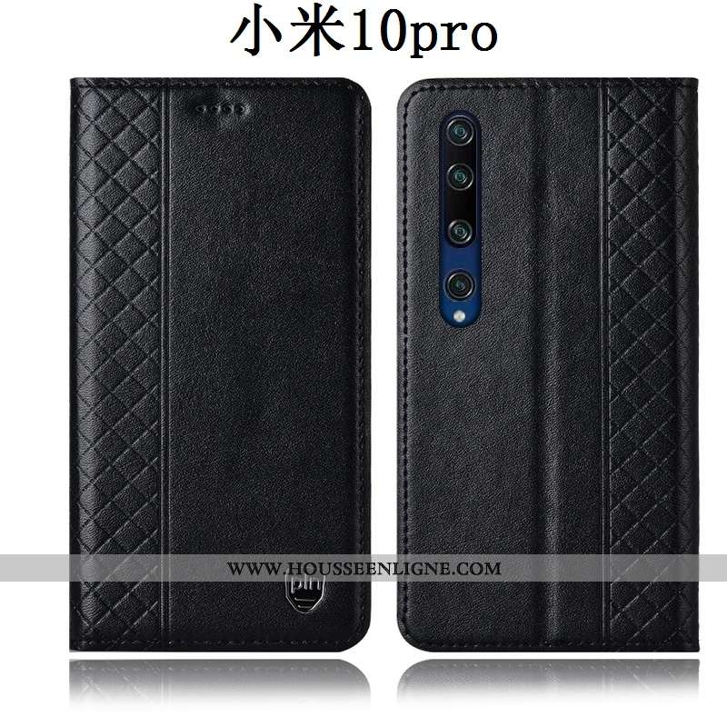 Étui Xiaomi Mi 10 Pro Protection Cuir Véritable Petit Housse Téléphone Portable Jeunesse Jaune