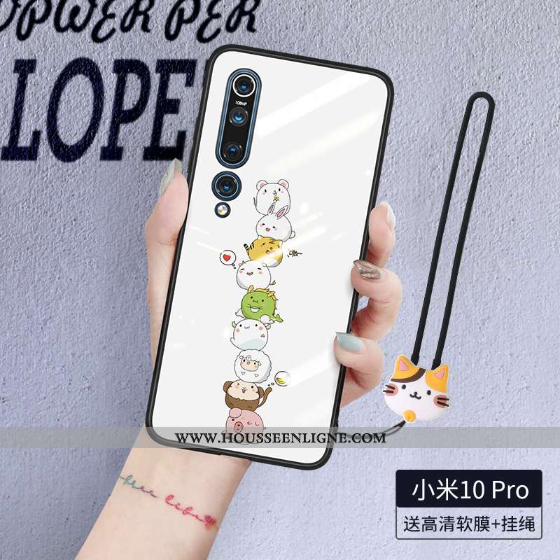 Étui Xiaomi Mi 10 Pro Silicone Protection Coque Téléphone Portable Ultra Petit Blanche
