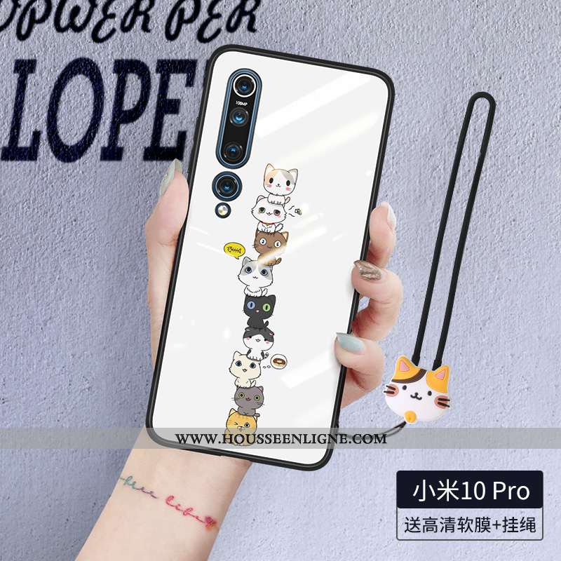 Étui Xiaomi Mi 10 Pro Silicone Protection Coque Téléphone Portable Ultra Petit Blanche
