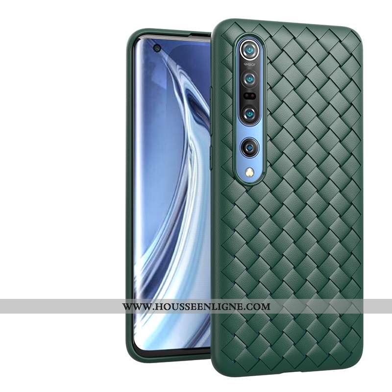Étui Xiaomi Mi 10 Pro Tendance Légère Silicone Incassable Tout Compris Vert Téléphone Portable Verte