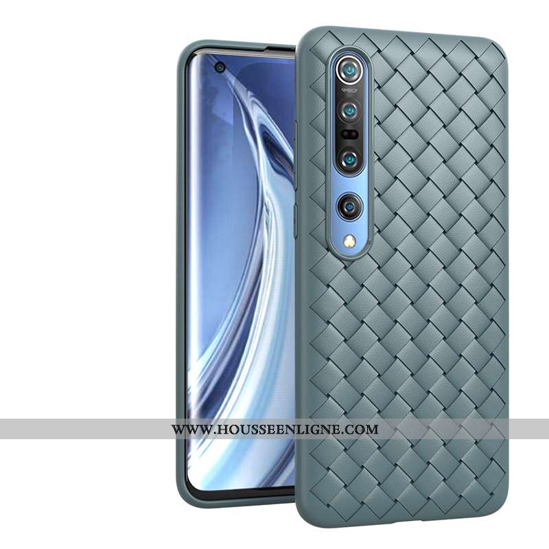 Étui Xiaomi Mi 10 Pro Tendance Légère Silicone Incassable Tout Compris Vert Téléphone Portable Verte
