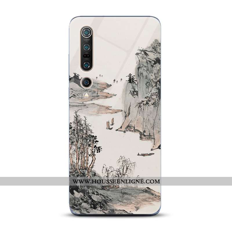 Étui Xiaomi Mi 10 Pro Tendance Protection Bleu Style Chinois Verre Incassable Nouveau