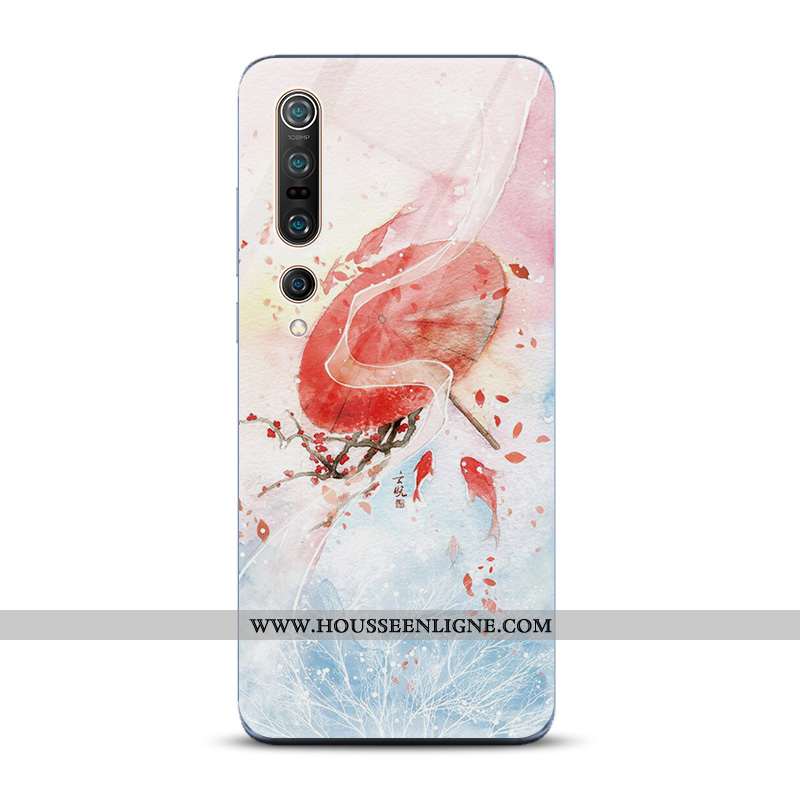 Étui Xiaomi Mi 10 Pro Tendance Protection Bleu Style Chinois Verre Incassable Nouveau