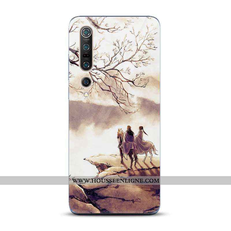 Étui Xiaomi Mi 10 Pro Tendance Protection Bleu Style Chinois Verre Incassable Nouveau