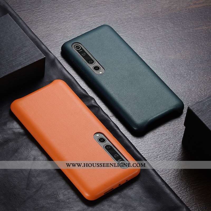 Étui Xiaomi Mi 10 Pro Ultra Légère Personnalité Protection Coque Cuir Orange