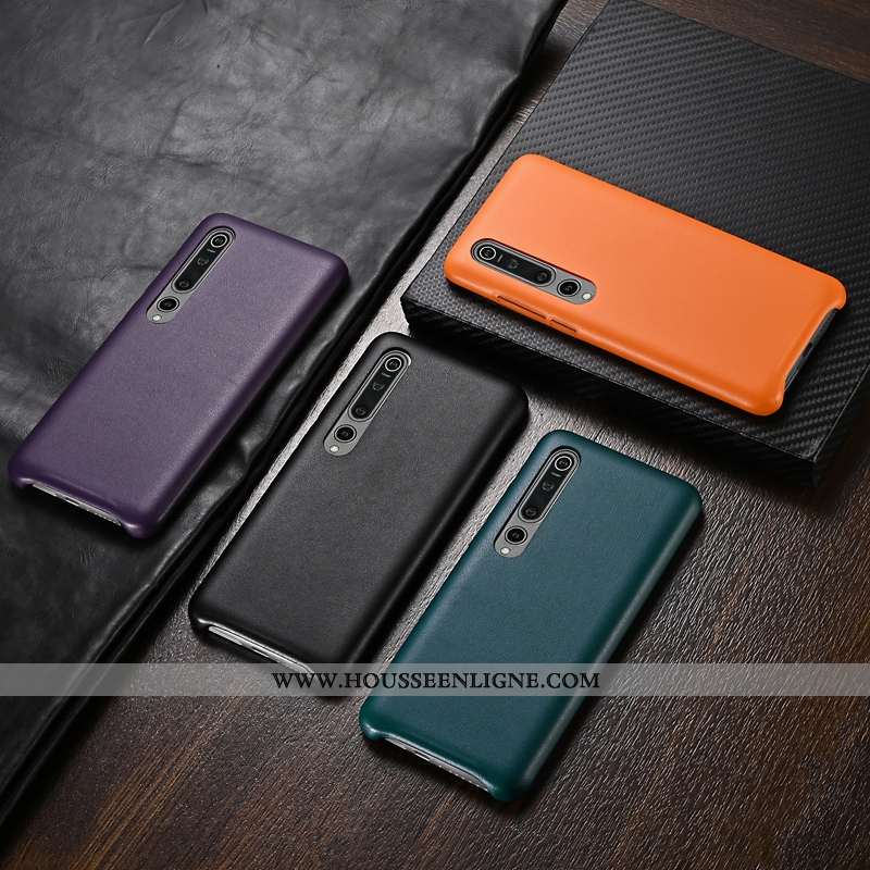 Étui Xiaomi Mi 10 Pro Ultra Légère Personnalité Protection Coque Cuir Orange