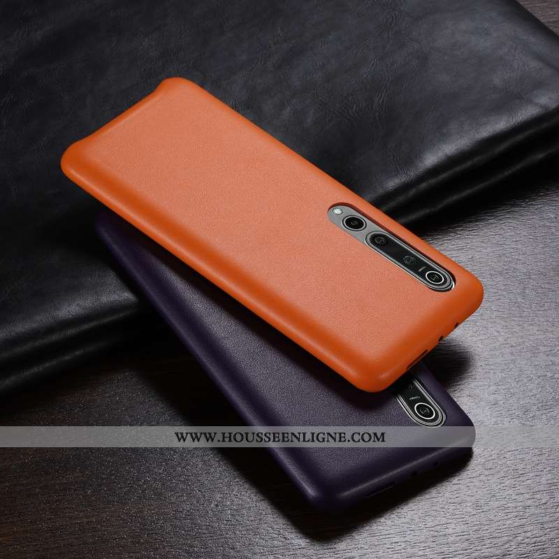 Étui Xiaomi Mi 10 Pro Ultra Légère Personnalité Protection Coque Cuir Orange
