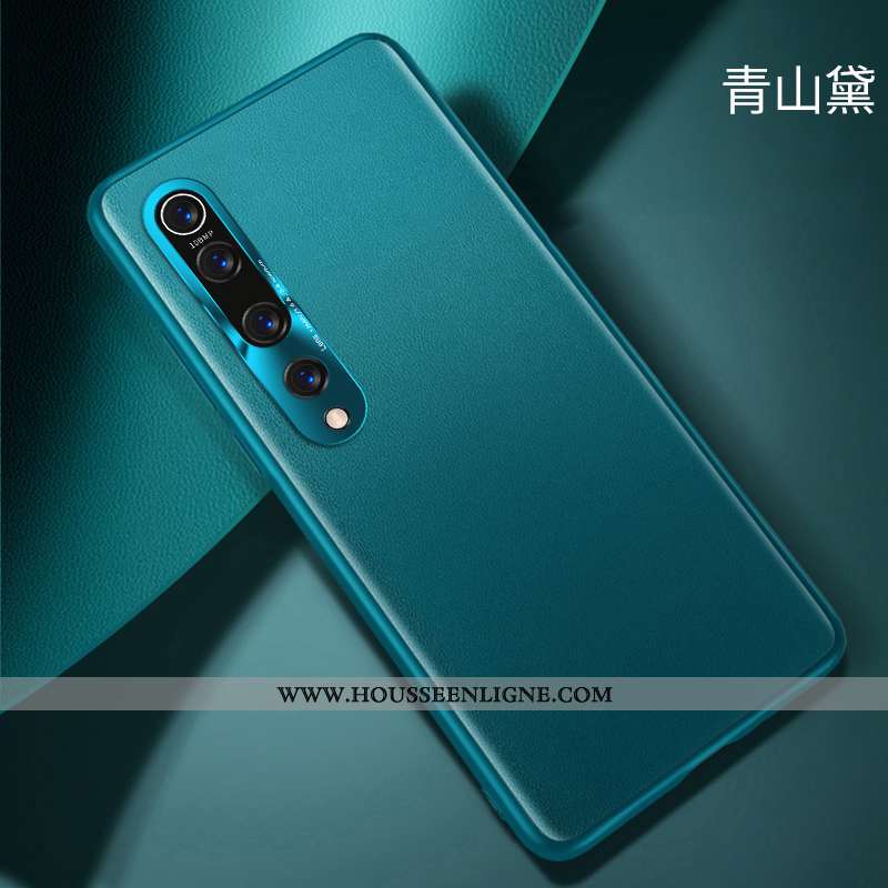 Étui Xiaomi Mi 10 Protection Délavé En Daim Jeunesse Luxe Cuir Personnalité Verte