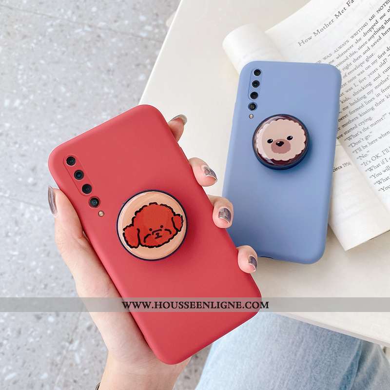 Étui Xiaomi Mi 10 Silicone Protection Téléphone Portable Dessin Animé Ultra Fluide Doux Chiens Rouge