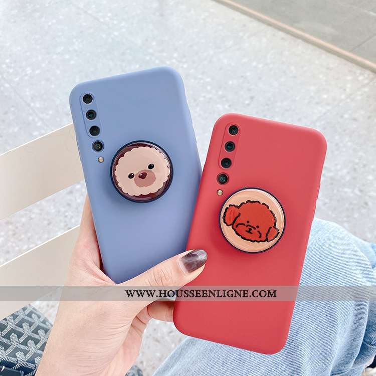 Étui Xiaomi Mi 10 Silicone Protection Téléphone Portable Dessin Animé Ultra Fluide Doux Chiens Rouge