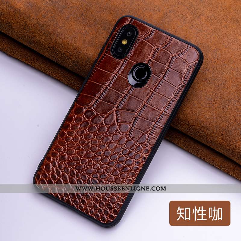 Étui Xiaomi Mi 8 Cuir Protection Incassable Tendance Personnalité Difficile Tout Compris Marron
