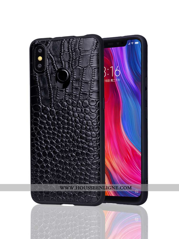 Étui Xiaomi Mi 8 Cuir Protection Incassable Tendance Personnalité Difficile Tout Compris Marron
