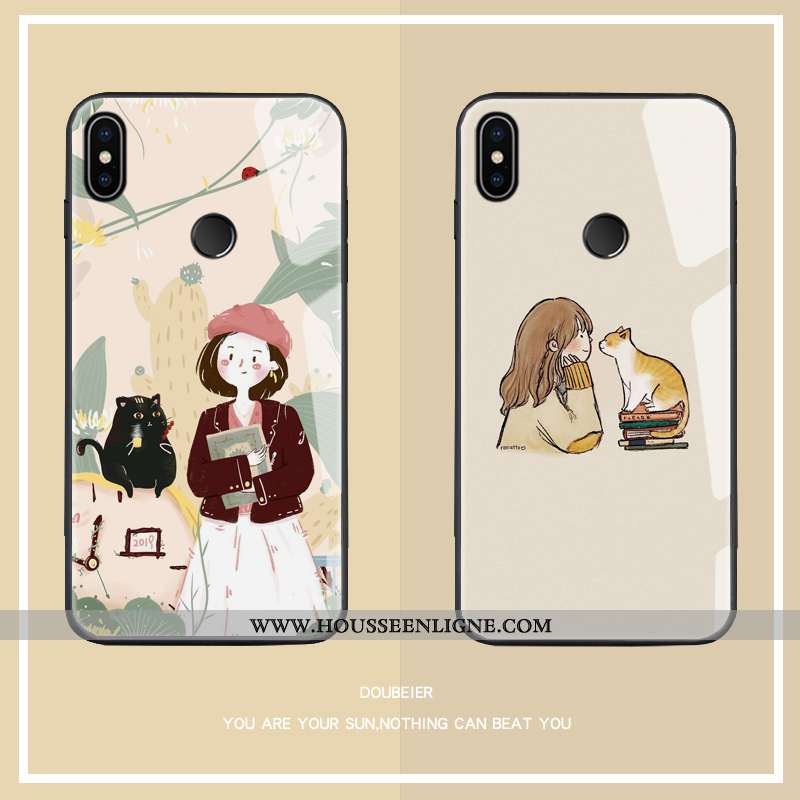Étui Xiaomi Mi 8 Dessin Animé Charmant Jeunesse Téléphone Portable Jaune Simple Verre