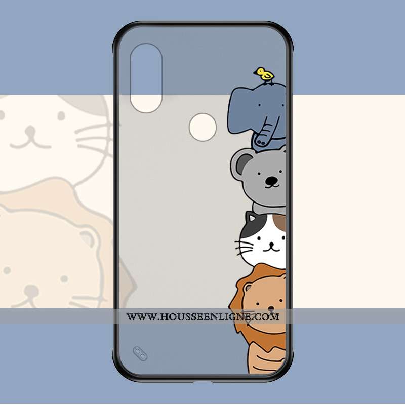 Étui Xiaomi Mi 8 Dessin Animé Ultra Légère Coque Difficile Border Délavé En Daim Gris