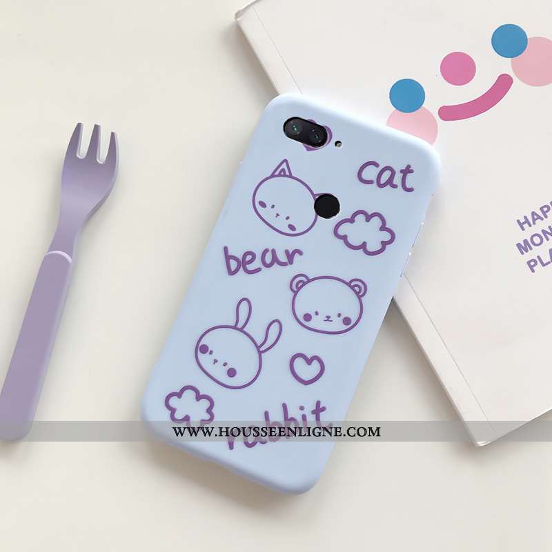 Étui Xiaomi Mi 8 Lite Charmant Fluide Doux Petit Bleu Personnalité Téléphone Portable Silicone