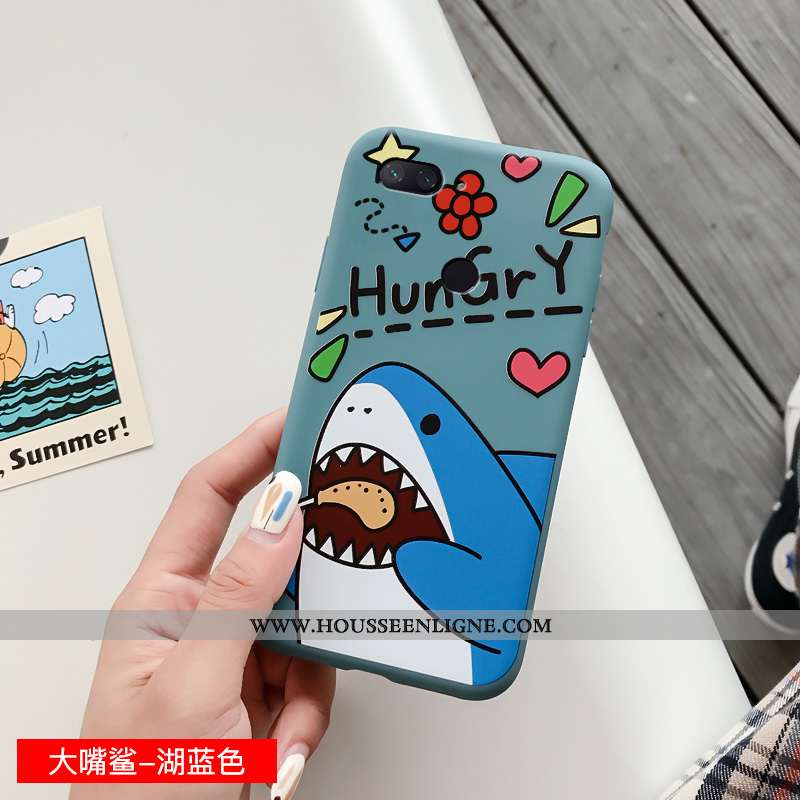 Étui Xiaomi Mi 8 Lite Charmant Fluide Doux Petit Bleu Personnalité Téléphone Portable Silicone