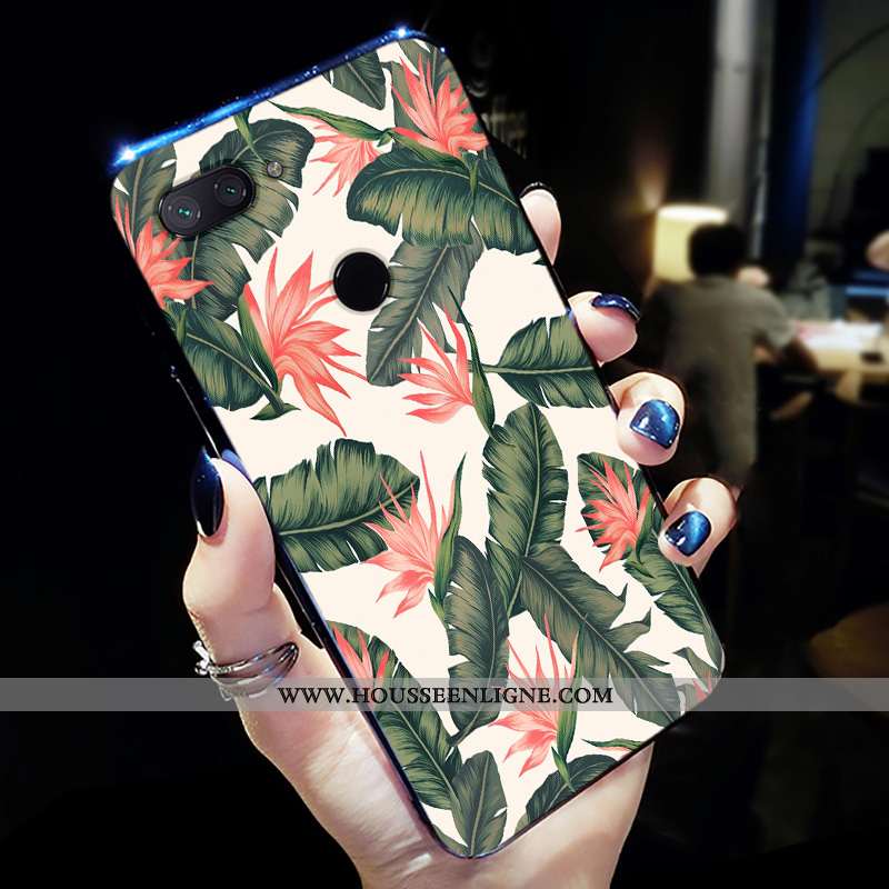 Étui Xiaomi Mi 8 Lite Créatif Dessin Animé Petit Délavé En Daim Noir Tout Compris Verte