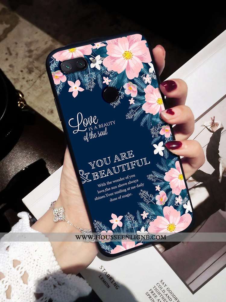 Étui Xiaomi Mi 8 Lite Créatif Dessin Animé Petit Délavé En Daim Noir Tout Compris Verte