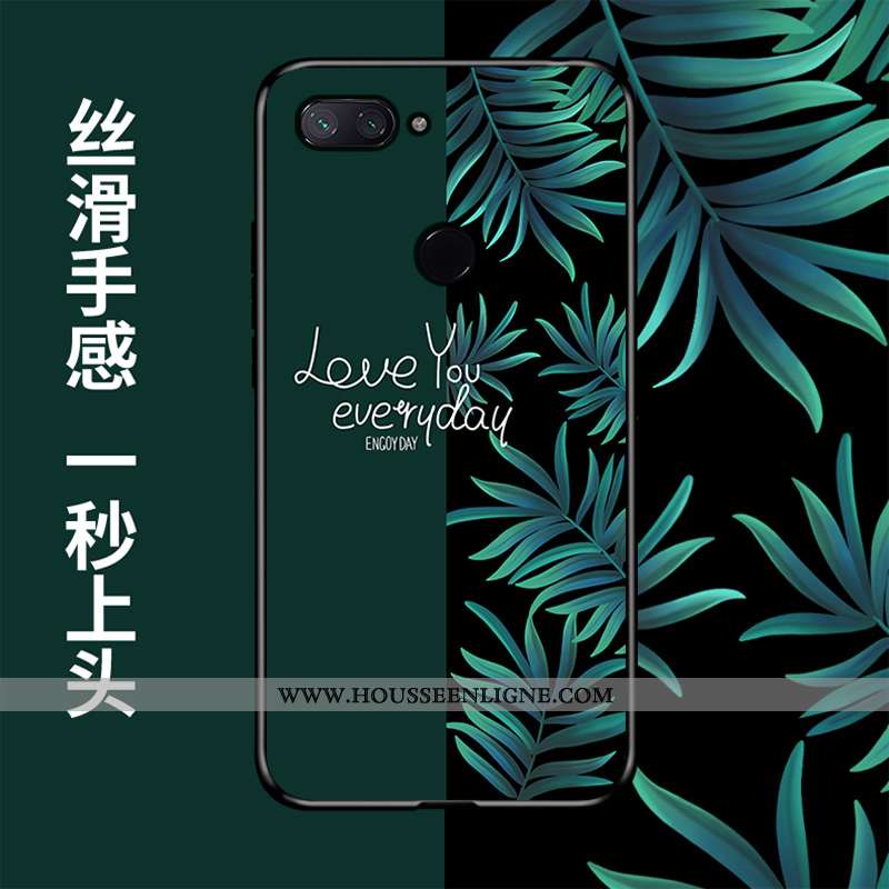 Étui Xiaomi Mi 8 Lite Créatif Dessin Animé Petit Délavé En Daim Noir Tout Compris Verte