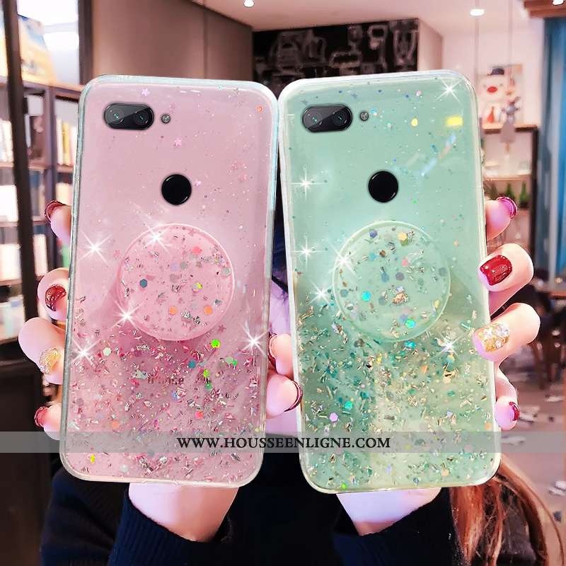 Étui Xiaomi Mi 8 Lite Créatif Protection Petit Coque Cristal Transparent Incassable Rose