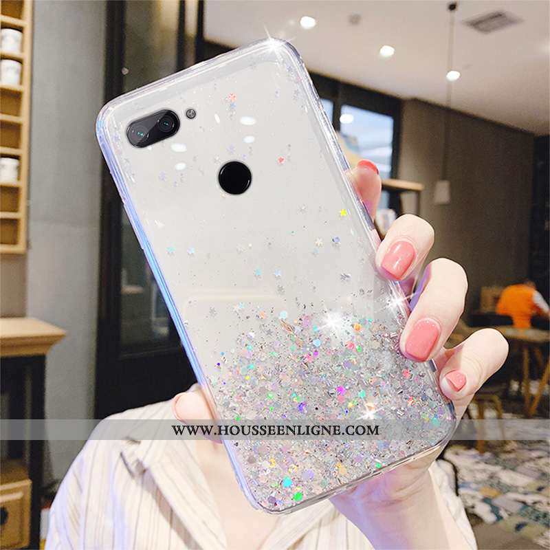 Étui Xiaomi Mi 8 Lite Créatif Protection Petit Coque Cristal Transparent Incassable Rose