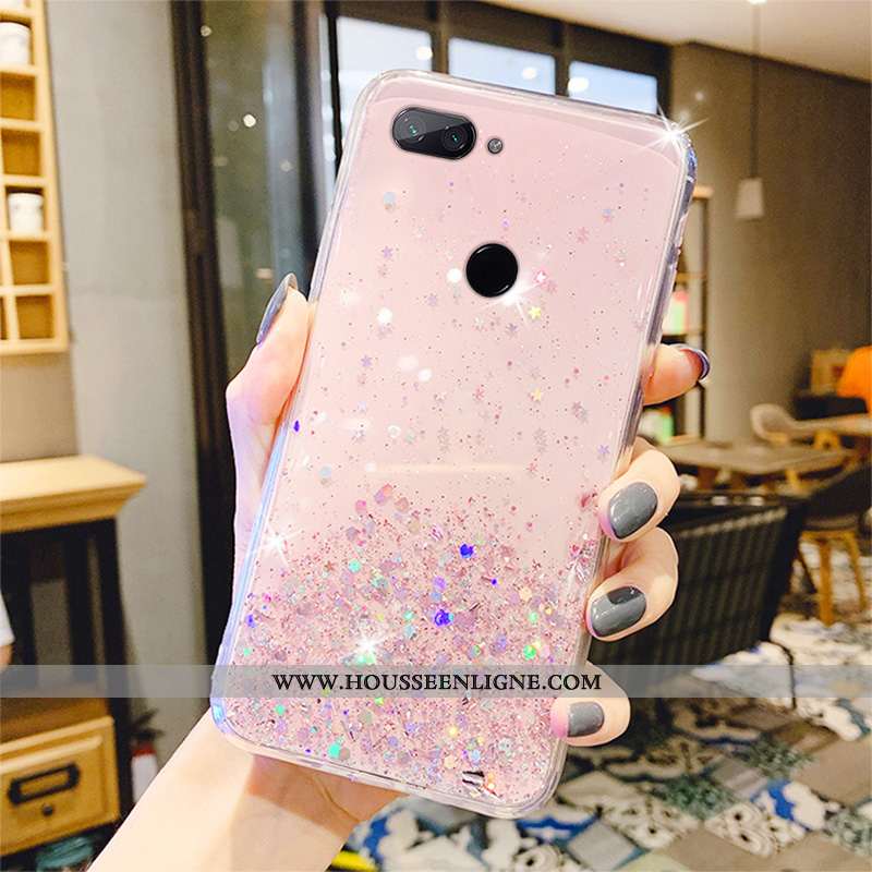 Étui Xiaomi Mi 8 Lite Créatif Protection Petit Coque Cristal Transparent Incassable Rose