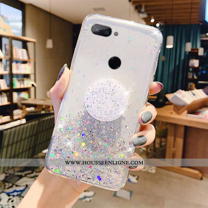 Étui Xiaomi Mi 8 Lite Créatif Protection Petit Coque Cristal Transparent Incassable Rose