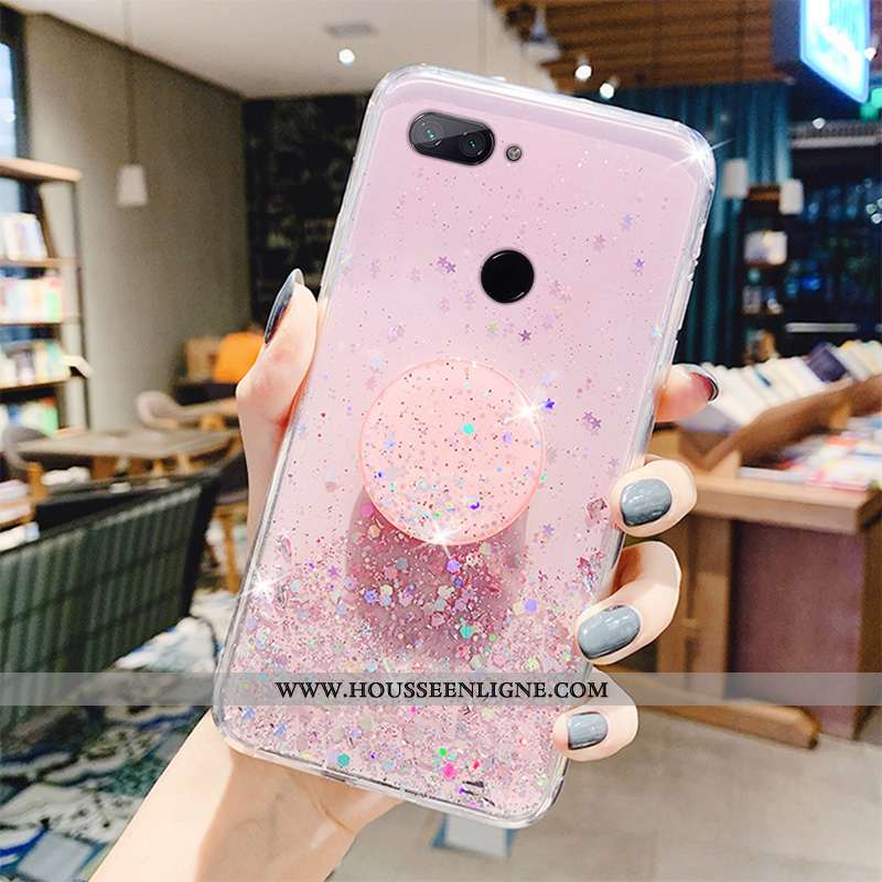 Étui Xiaomi Mi 8 Lite Créatif Protection Petit Coque Cristal Transparent Incassable Rose